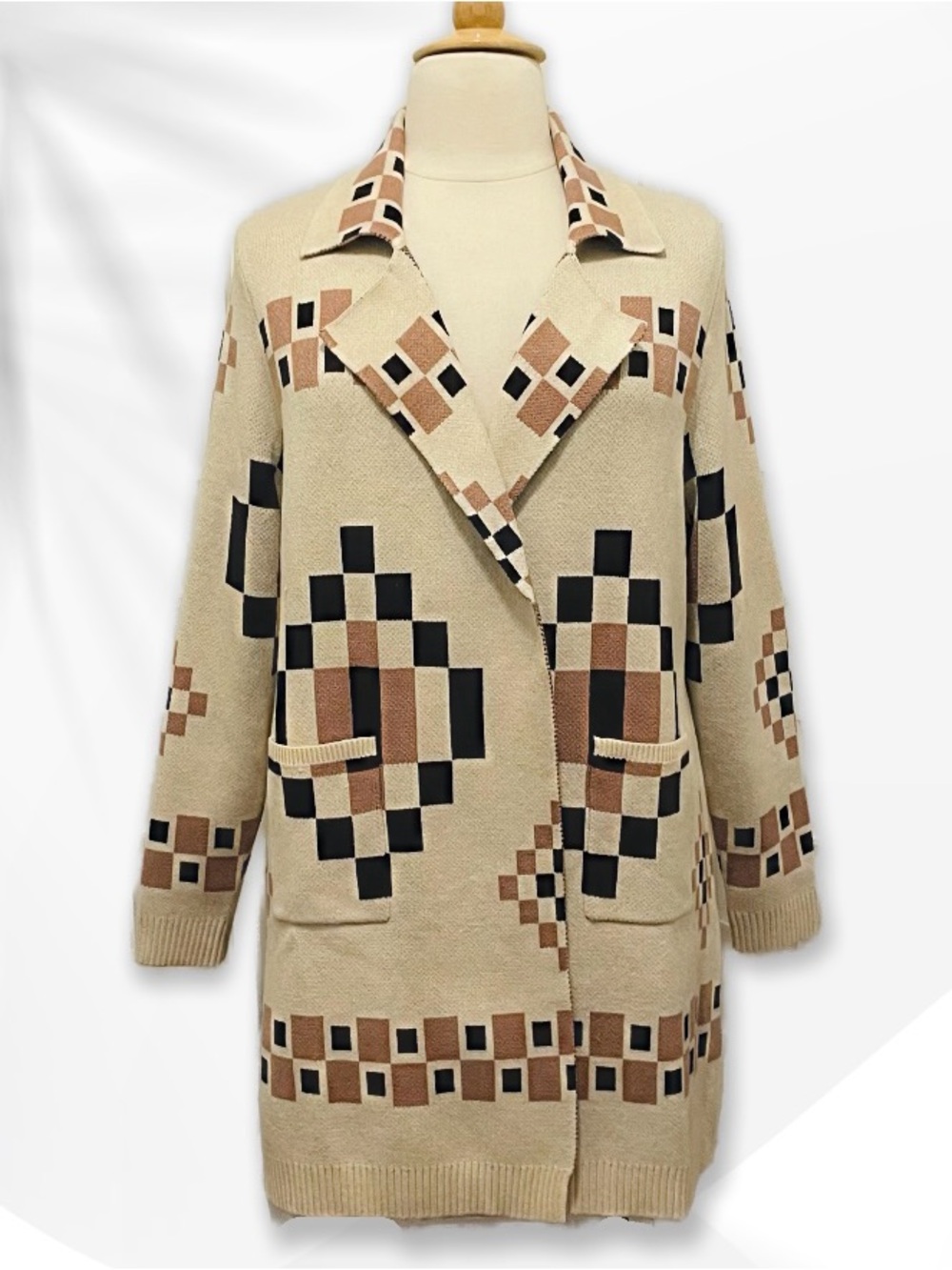 NWT LuLaRoe Aztec Print Open-Front Long Sweater XL